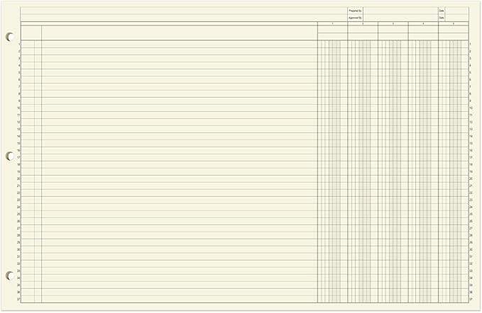 BookFactory Ledger Pad/Large 5 Column Accounting Ledger Columnar Pads - Image 2