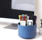Hennaja Round Leather Art Supply Organizer, Remote Control Holder, 360 Degree - Image 7