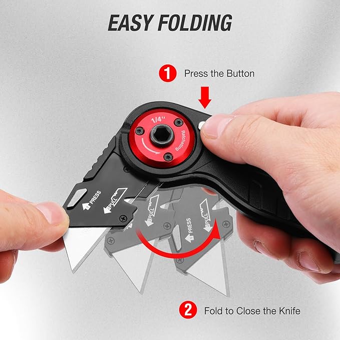 WORKPRO Folding Utility Knife, 2-in-1 Multitool Knife - Image 8