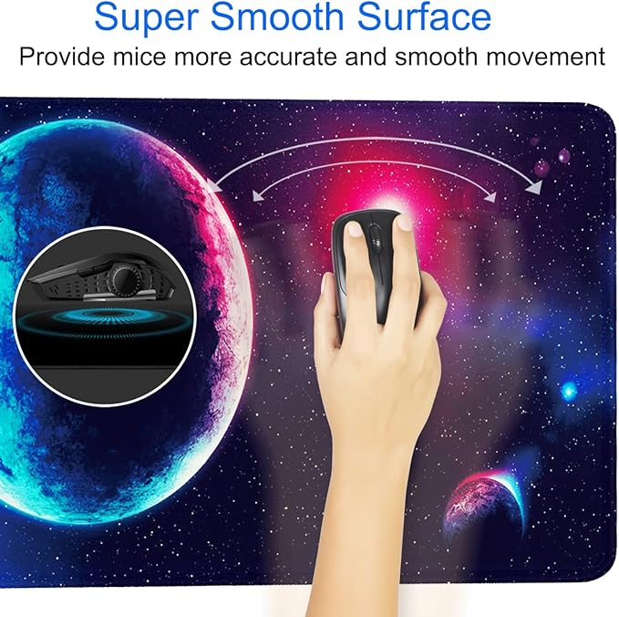 Naukay Gaming Mouse Pad, 31.5x15.7 inch Large Extended Computer Keyboard Mouse - Image 3