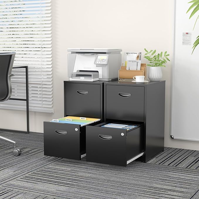 SteeLoong 2 Drawer File Cabinets, Metal Office File Cabinet - Image 4