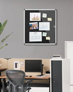 Mifuro 28"x26" Enclosed Bulletin Board, Lockable Weather-Resistant Aluminum - Image 2