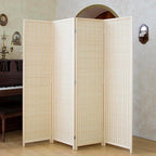 Loomveil 4 Panel Room Divider Folding Privacy Screen, 67 inch Bamboo Panel - Image 2