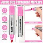 Fuutreo 10 Pack Jumbo Permanent Markers Bulk Large Chisel Tip Permanent Markers - Image 3