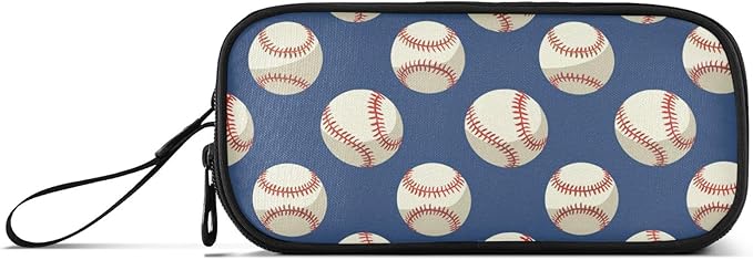 BOENLE Baseballs Ball Blue Pencil Case Box Boys Girls Large Pencil Pouch - Image 8