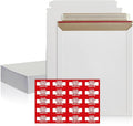 25 Pack 12.75x15 Inches Rigid Mailers – Self Adhesive White Cardboard Mailers – by FLEXTRIBE