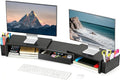 Spacrea Metal Desk Organizers and Accessories, Dual Monitor Stand Riser by Spacrea