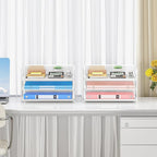 Subekyu 2-Pack 3-Tier White Metal Mesh Desk Paper Letter Tray & File Sorter - Image 6