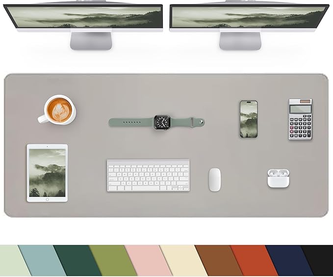 Extra Large Desk mat, Leather Desk Pad Protector, Office Desk Mat, Mouse Pad by cebowa