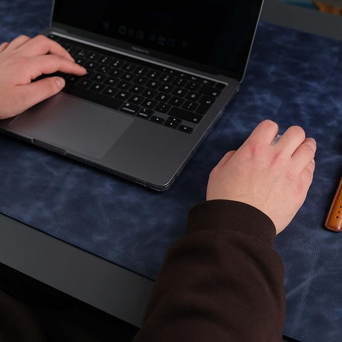 TORONATA Jersey Genuine Calfskin Leather Desk Pad, Office Desk Mat - Image 2