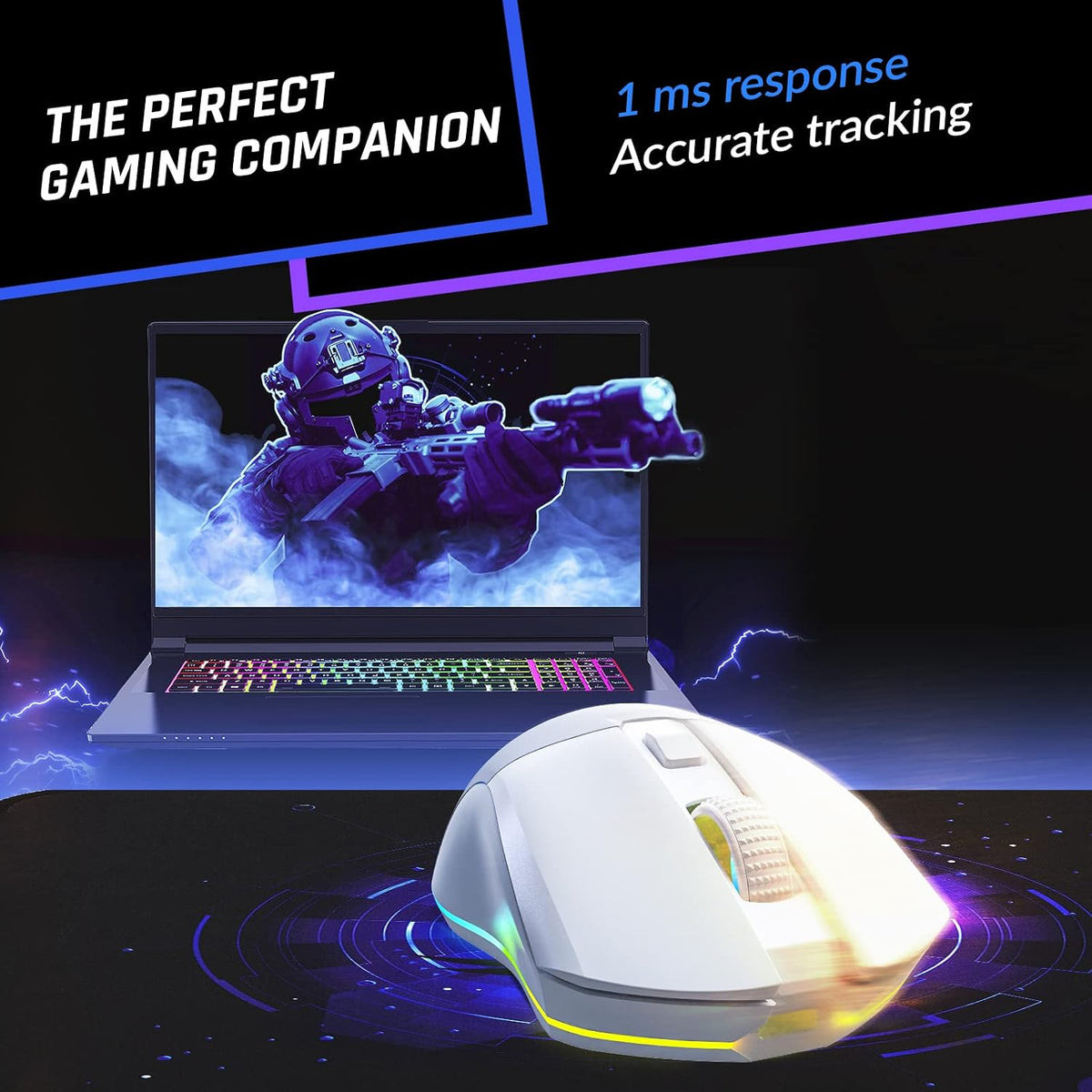 KLIM Blaze Pro Wireless Gaming Mouse, with Charging Dock RGB, Rechargeable