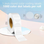 1 Inch Round Color Coding Labels, 1000 Dots Per Roll Transparent Color Coded - Image 2