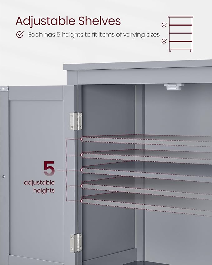 VASAGLE Floor Storage Cabinet, Freestanding Storage Unit - Image 6