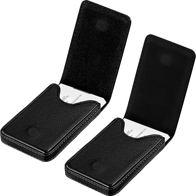 Outus 2 Pieces Business Card Holder, PU Leather Business Card Case Pocket Wallet by Outus
