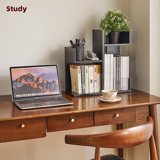Aibiju Book Organizer for Desk, Cute Desk Top Organizing, Tree Bookshelf Unique - Image 2