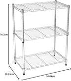 Amazon Basics 3-Shelf Adjustable Heavy Duty Steel Wire Rack Storage Shelving - Image 3