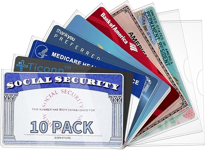 10 Pack Social Security Card Protector Medicare New Credit Card Holder by Unknown