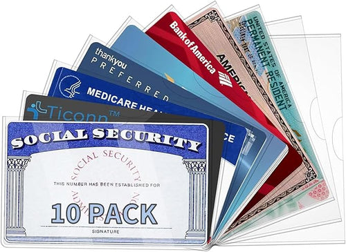 10 Pack Social Security Card Protector Medicare New Credit Card Holder by Unknown