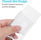 32 Pack Vertical 2-Card ID Badge Holde, Heavy Duty Plastic Badge Holders - Image 4
