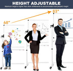 TANKEE Mobile Whiteboard 48 X 36 Inches Height Adjustable Large Standing White - Image 2