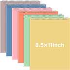 Maitys 6 Pcs Legal Pad Steno Spiral Notebook 8.5" x 11" Top Bound Spiral Pads by Unknown