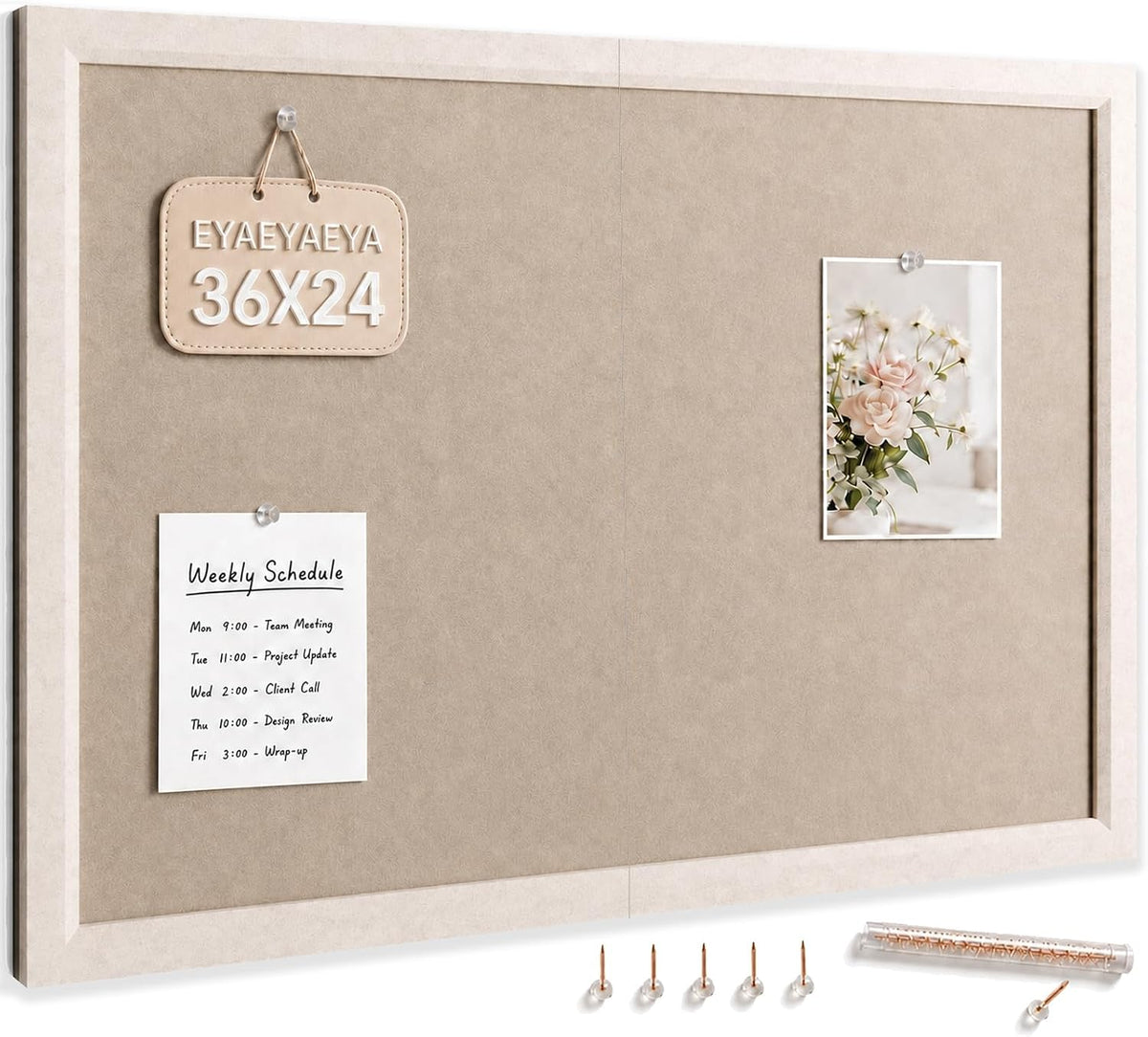 Framed Felt Bulletin Board 36x24 Large Office Wall Pin Board