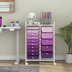 LDAILY 15 Drawer Rolling Storage Cart, Rolling Cart - Image 9