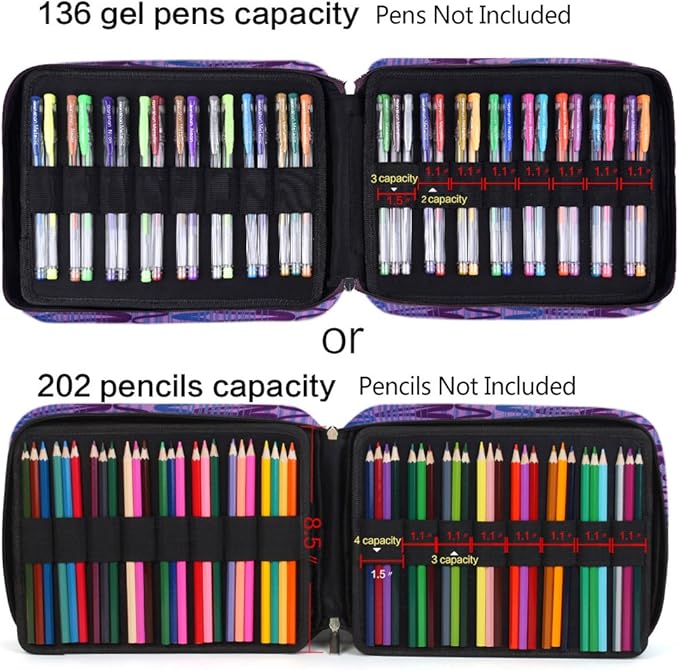 qianshan Pencil Case Holder Slot - Holds 202 Colored Pencils or 136 Gel Pens - Image 5