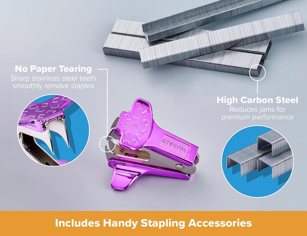 Bostitch Heavy Duty Stapler Value Pack, 40 Sheet Capacity, Purple