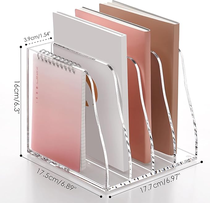 SANRUI Acrylic File Organizer, Compact Desk Organizer - Image 6