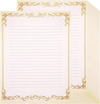 Sabary 200 Sheets Lined Stationary Writing Paper 8.5 x 11 Inch Fancy Vintage by Sabary