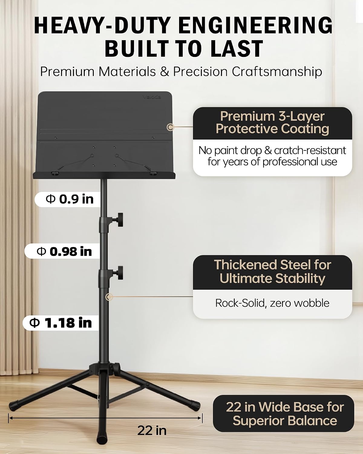 Vekkia Professional Portable Sheet Music Stand