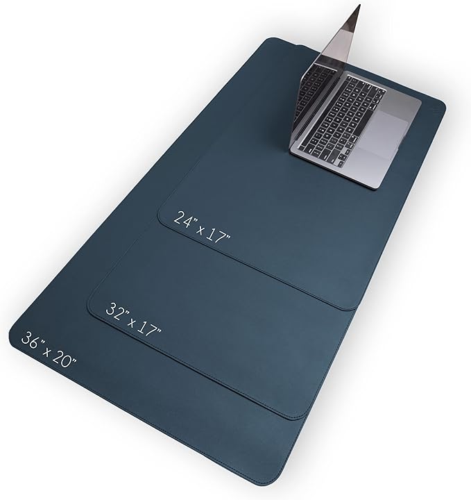 Vine Creations PU Leather Desk Pad, Dark Blue - Image 3