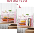Marbrasse Desktop Literature Organizer, 12 Compartments Mesh Paper Organizer - Image 5