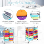 COSTWAY 15 Drawer Rolling Storage Cart, Utility Tools Paper Organizer on Wheels - Image 5