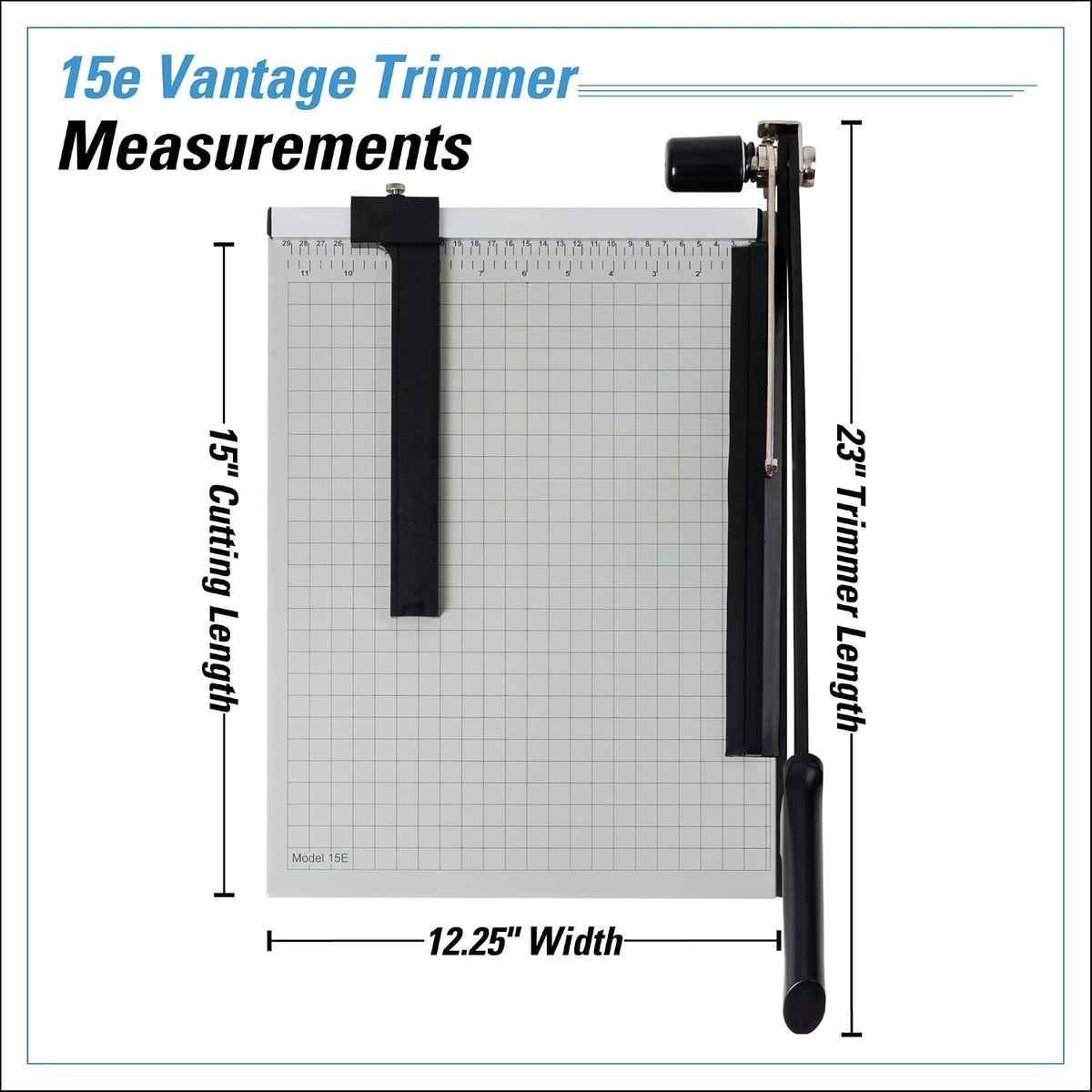 Dahle 15e Vantage Paper Trimmer, 15" Cut Length, 15 Sheet, Automatic Cla...