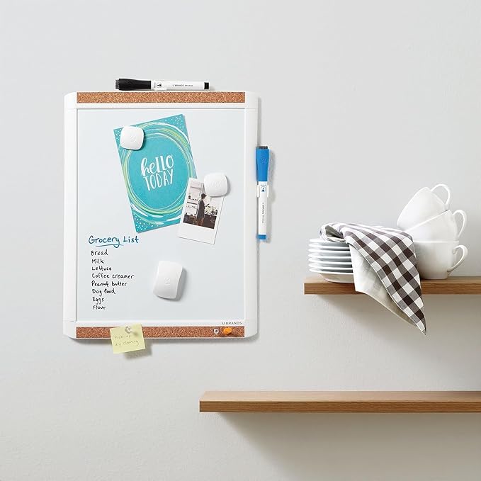U Brands Contempo Magnetic Dry Erase Board, PINIT White Board, Mini Eraser - Image 3