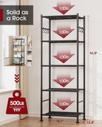 sakugi 5-tier storage rack organizer with hooks, heavy, close-up detail