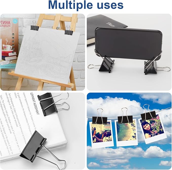 48 Pack Extra Large Binder Clips 2 Inch Paper Clip Large Binding Clip, Jumbo - Image 5
