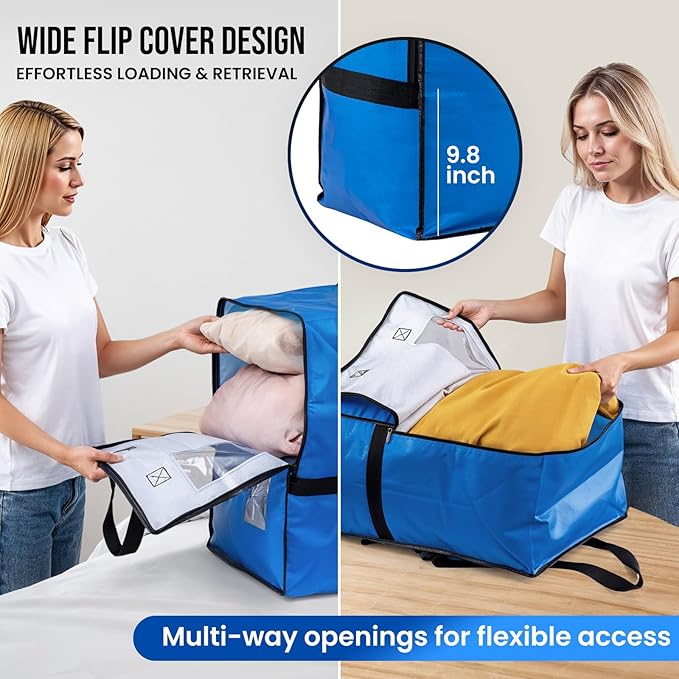 TAILI 2 Pack Blus Moving Bags w/Adjustable Backpack Straps, Moving Supplies - Image 2
