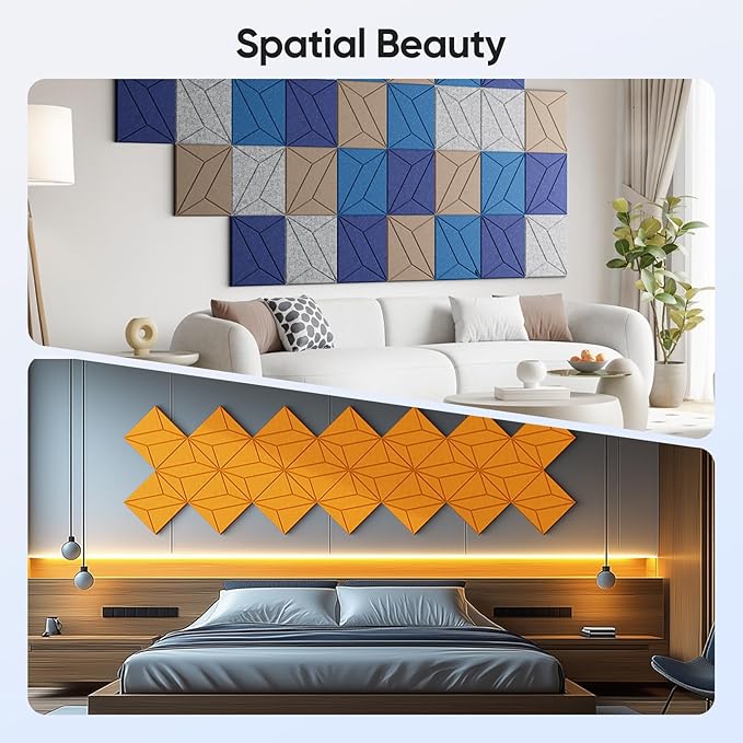 UNECHO 12 Pack 12" X 12" X 0.4" Acoustic Panels - Image 5