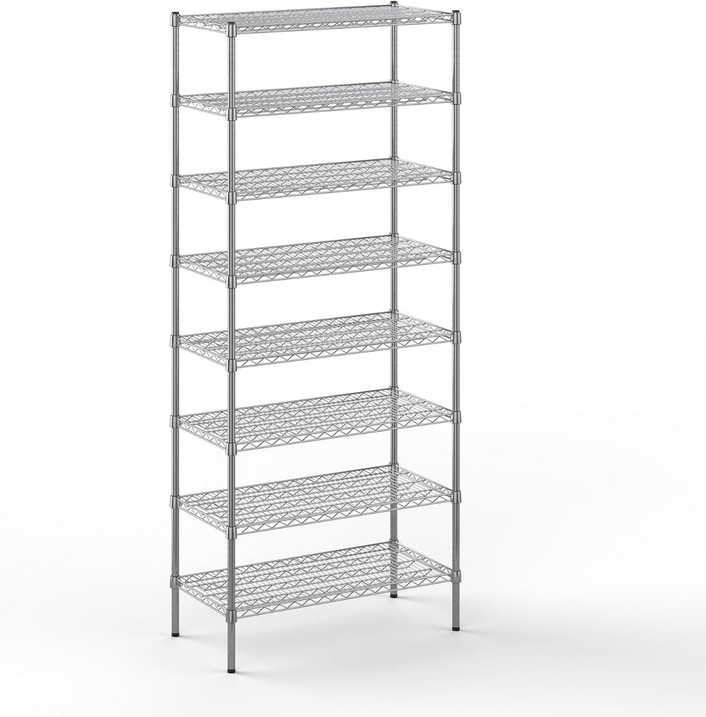 Regal Altair 18" Deep x 36" Wide x 86" Height Wire Shelving Kit | 8-Tier | NSF