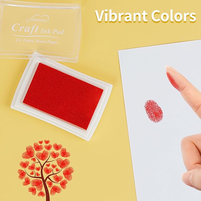 NIUBIER 15 Colors Craft Ink Pads, Washable Finger Stamp Pad - Image 5