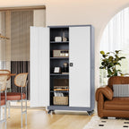 fesbos metal rolling storage cabinet-74.6” tall steel file, package contents