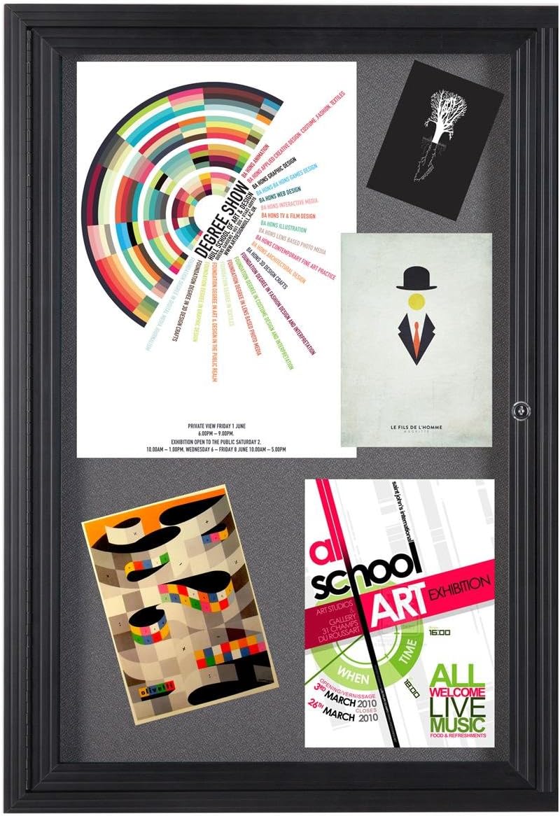 Displays2go Wall Mounted 24" x 36" Enclosed Message Board