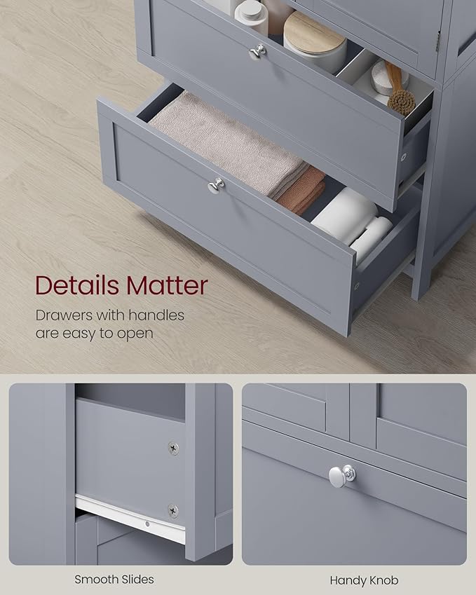 VASAGLE Floor Storage Cabinet, Freestanding Storage Unit - Image 7