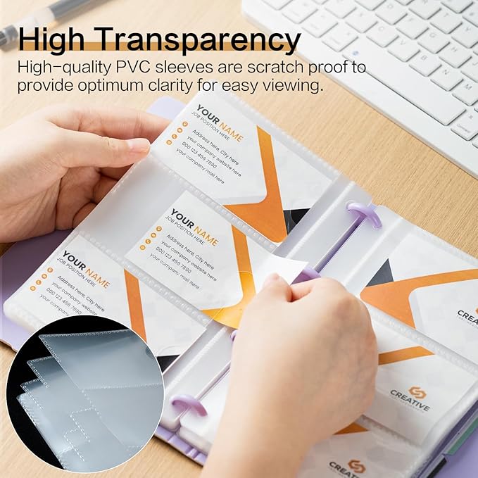 deli Business Card Holder, 180 Cards Book Portable Business Card Organizer - Image 4