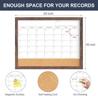 Calendar Whiteboard for Wall, 18x24 Inches White Board Calendar Dry Erase - Image 4