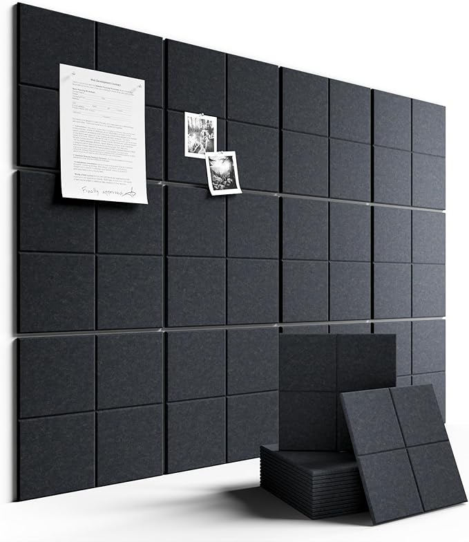 Fluxynara Large Felt Bulletin Board 48" x 36" Cork Board Alternative-12 Pack by FLUXYNARA