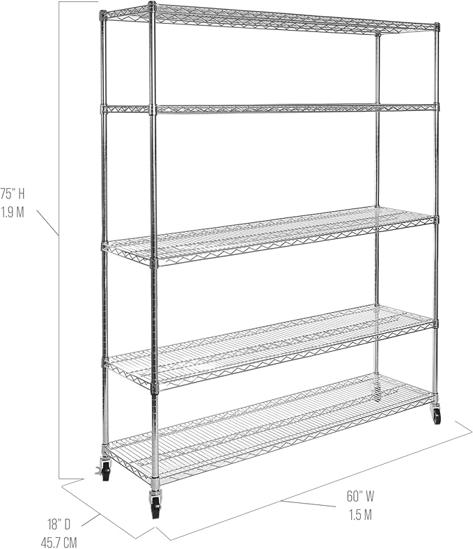 Seville Classics UltraDurable Heavy Duty NSF Solid Steel Wire Rack Storage Unit - Image 6